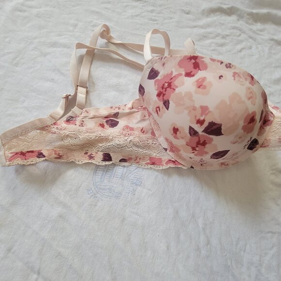 Marilyn Monroe Floral Bra size 34C ✨Next to New Pink Burgundy Beige - Picture 4 of 5